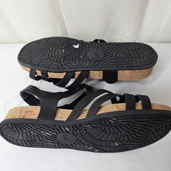 B.O.C Comfort Black Strappy Sandals Cork Footbed Size 8 - Picture 7 of 9